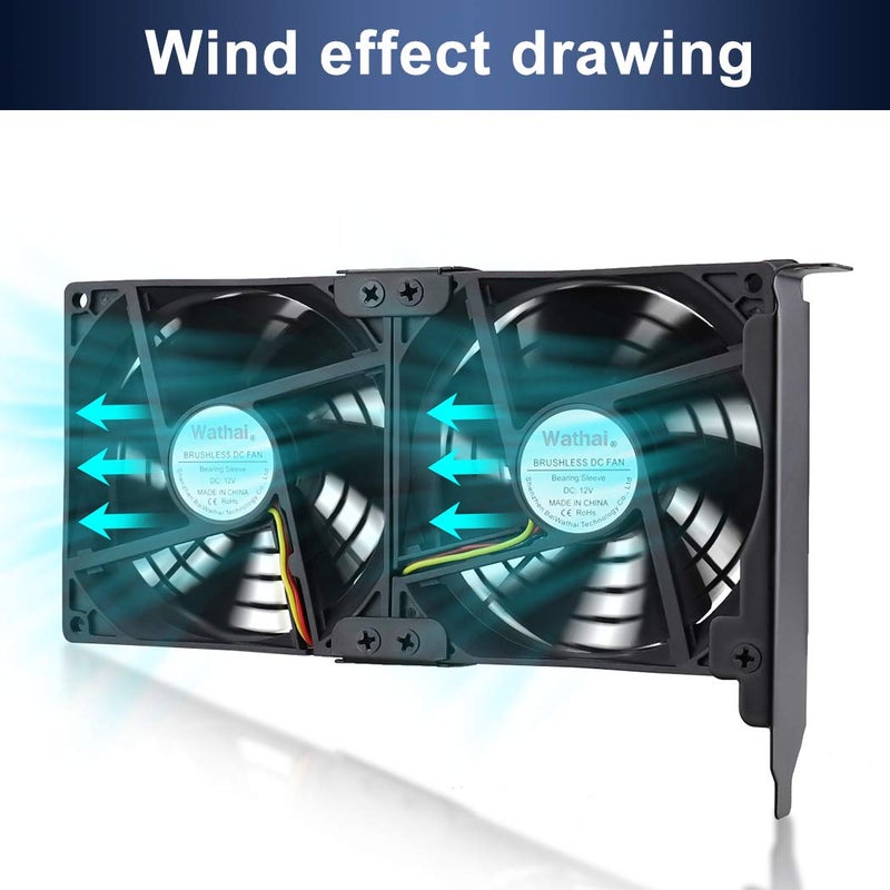 Wathai Graphic Card Pcl Slot Fan 2 x 90mm 92mm for CPU GPU Cooler VGA Cooling - Image 4